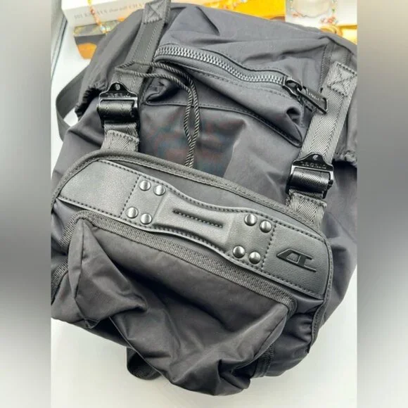 🆕 DIESEL 🧿 NWOT Black Nylon Monogrammed Backpack - Picture 8 of 13